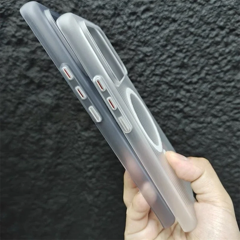 Magnetic Matte Transparent Luggage Stripe Slim Case