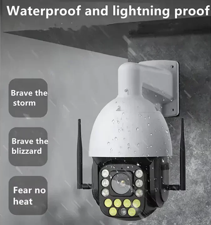 8인치 와이파이 5MP 4K IP 카메라 50배 광학 줌 레이저 IR 야간 투시 인체 감지 야외 보안 4G 심 카드 8MP PTZ 카메라