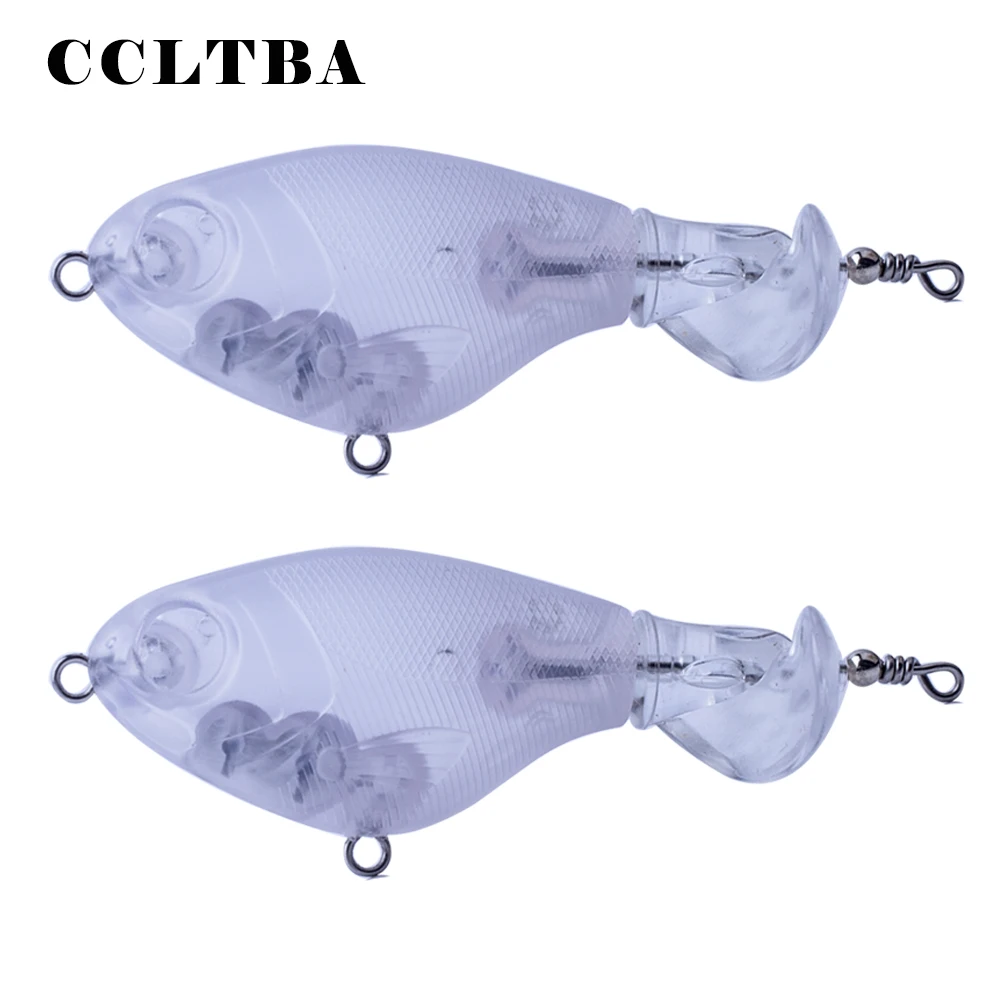 

CCLTBA 10PCS/LOT 9cm 12g Unpainted Topwater Lures Round Body Rotate Tail Hard Plastic Fishing Lures Wobblers Popper Blanks DIY
