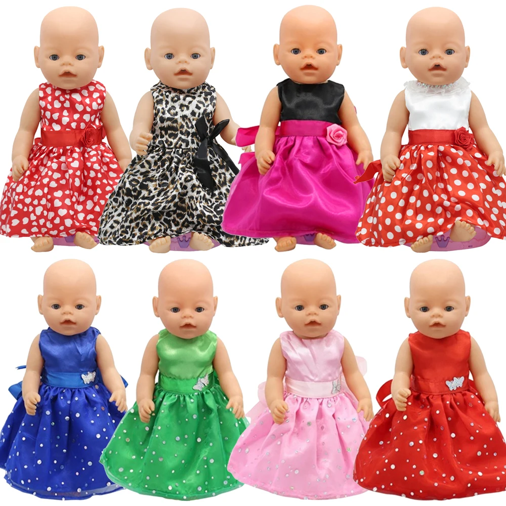 Doll Clothes Sequin Ribbon Sleeveless Dress For 18 inch American Doll& 43cm Reboen Baby Doll,Our Generation Accessories For Girl