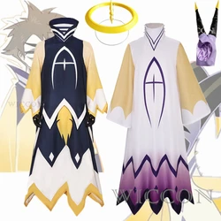 Hazbin Adam Cosplay Anime Hotel First Man Angel Halo Clothes Mask Cosplay Costume Suit Cos Halloween Party Adult Men Costume