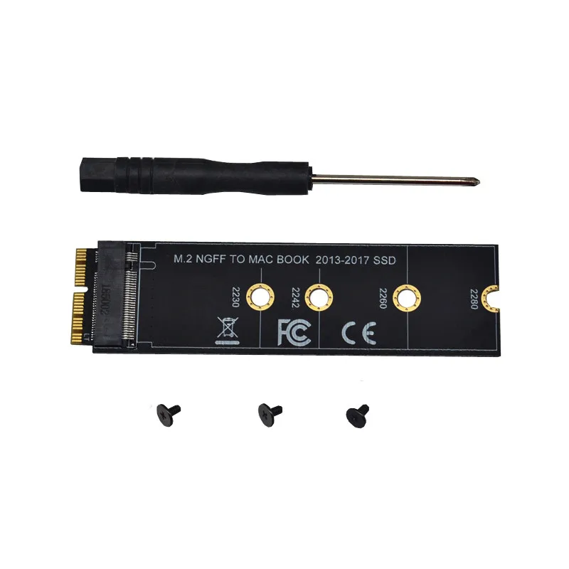 M 키 M.2 NGFF PCIe AHCI SSD 어댑터 카드 MACBOOK Air 2013 2014 2015 2017 A1465 A1466 Pro A1398 A1502 A1419 2230-2280 SSD M2