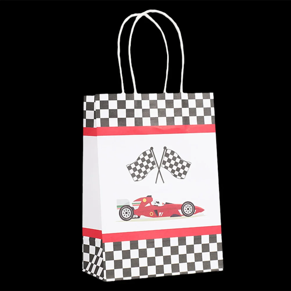 

16pcs Car Party Favors Bags with Handle Race Car Theme Birthday Gift Bag Paper Treat Goodies Supplies