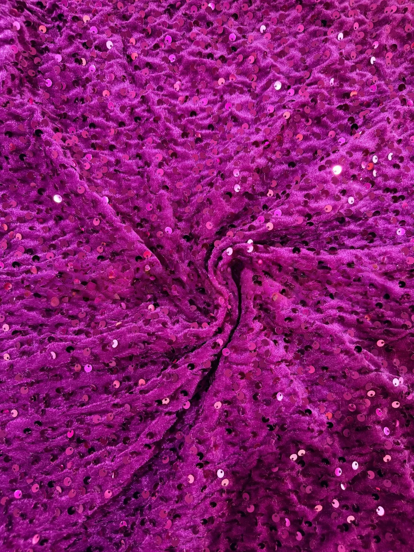 Vibrant Multicolor Sequined Embroidered Velvet Fabric