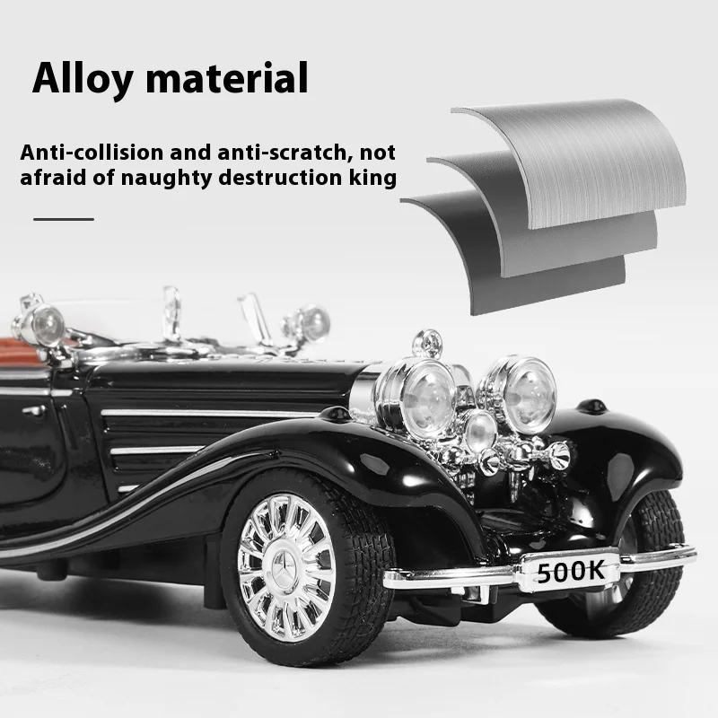 1:32 Mercedes Benz 500K 1936 Classic Alloy Metal Diecast