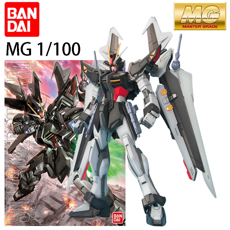 

In Stock BANDAI MG 1/100 GAT-X105E Strike Noir Gundam Assembly Model Ver. Anime Action Figures Model Collection Robot Toy Gift