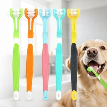 3-Sided Pet Toothbrush for Dogs & Cats