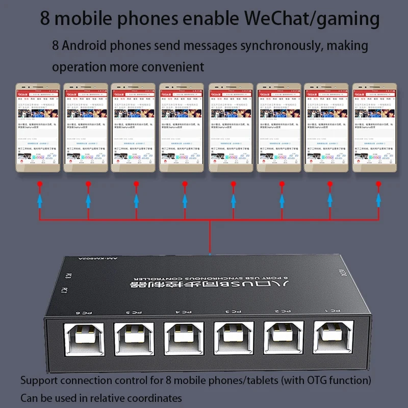 8port USB synchronizer switch network switch Game live screen splitter USB Synchronous Controller Adapter KVM Splitter Extender 3