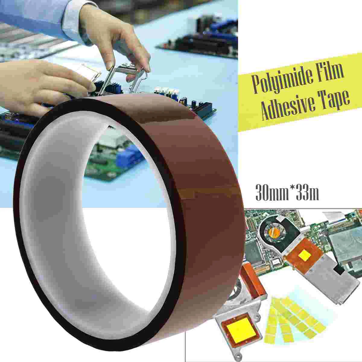 

30mm*33m High Temperature Heat Resistant Polyimide Film Adhesive Tape (Tawny)