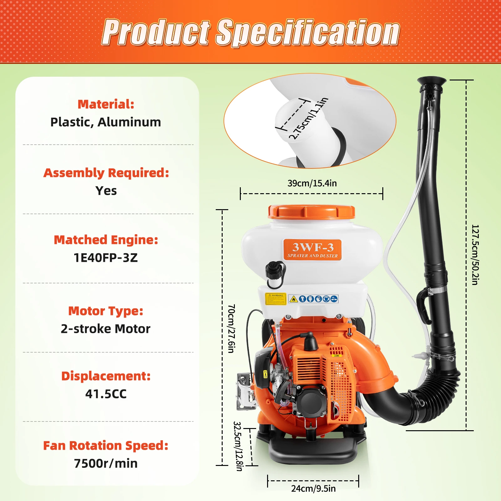 backpack hydroseeder sprayer 3.7 gallon agricultural fogger