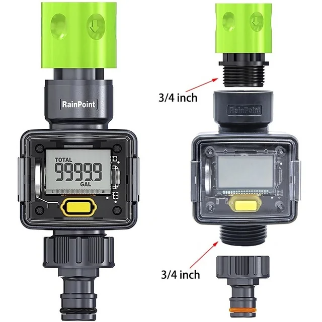 Digital Water Flow Meter RV Water Meter For Outdoor Garden Hose