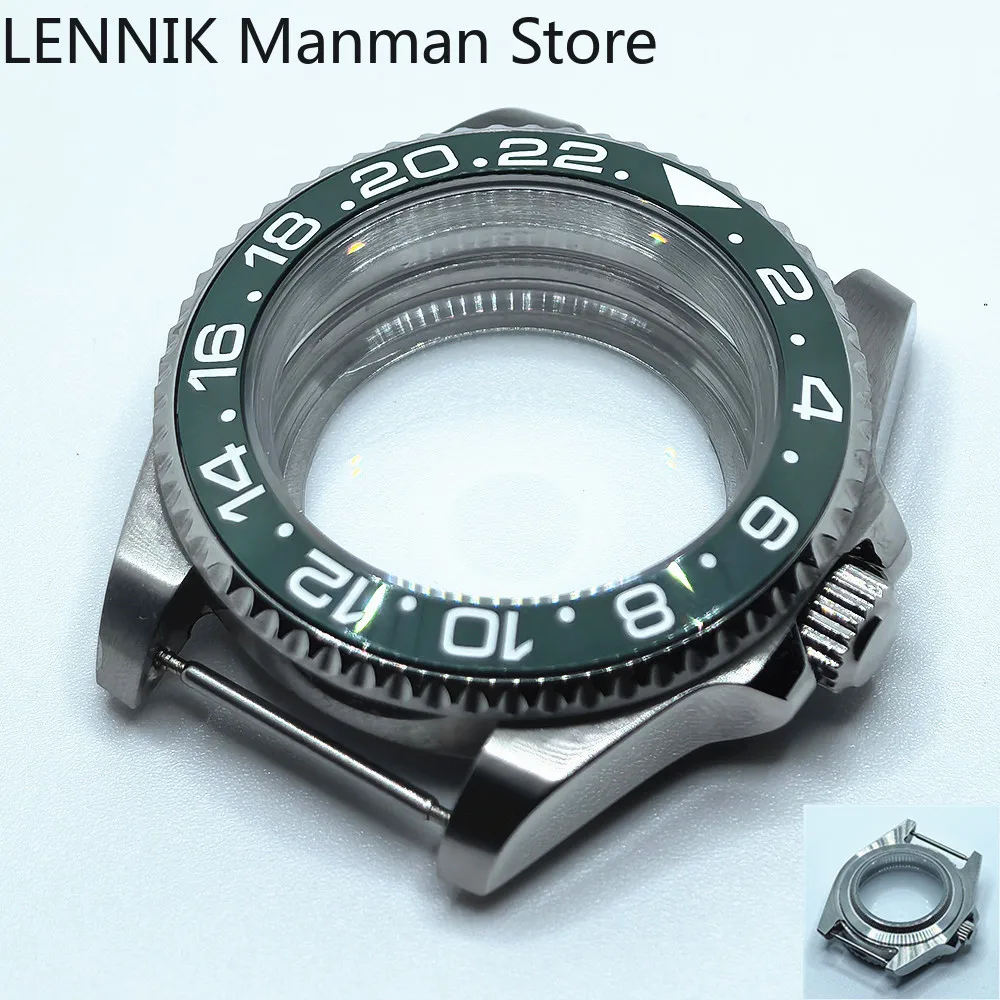 40mm Black PVD Watch Case with Transparent Back Glass