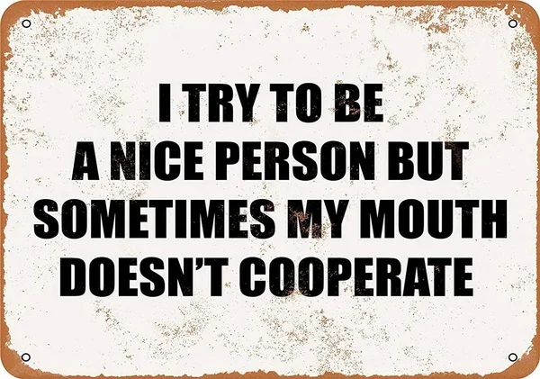 

I Try To Be A Nice Person Tin Sign art wall decoration,vintage aluminum retro metal sign