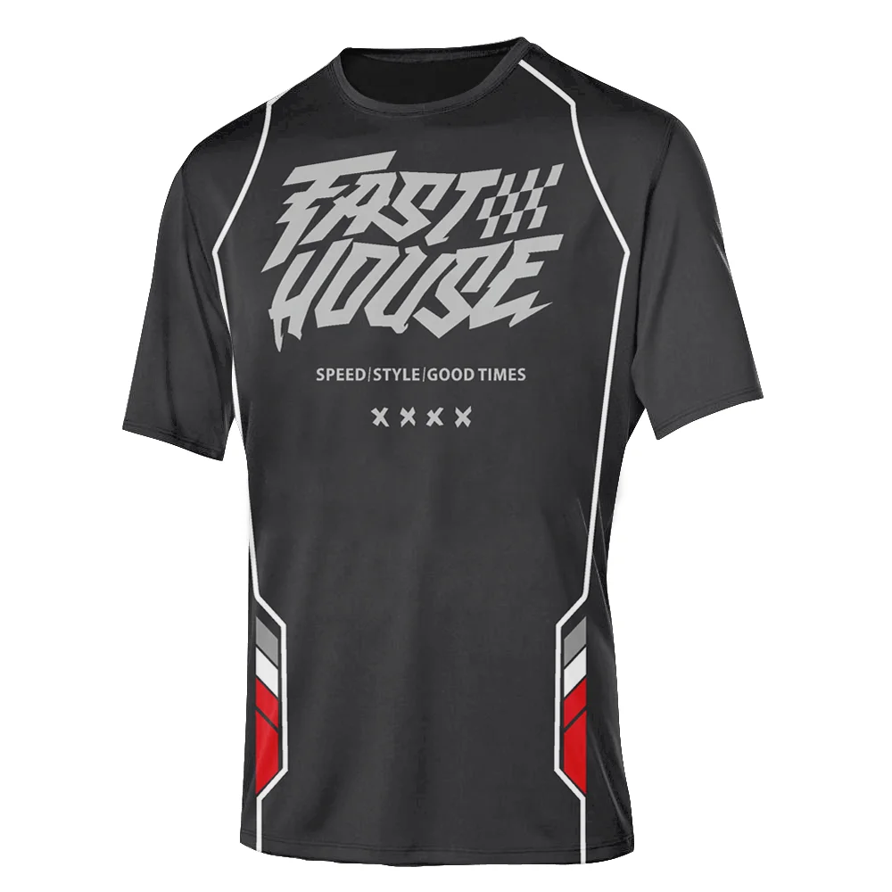 thumbnail image 1 of Nueva camiseta de ciclismo para hombre, de manga corta, transpirable, para motocross, carreras, todoterreno, DH, bicicleta, locomotora, 1 of 5