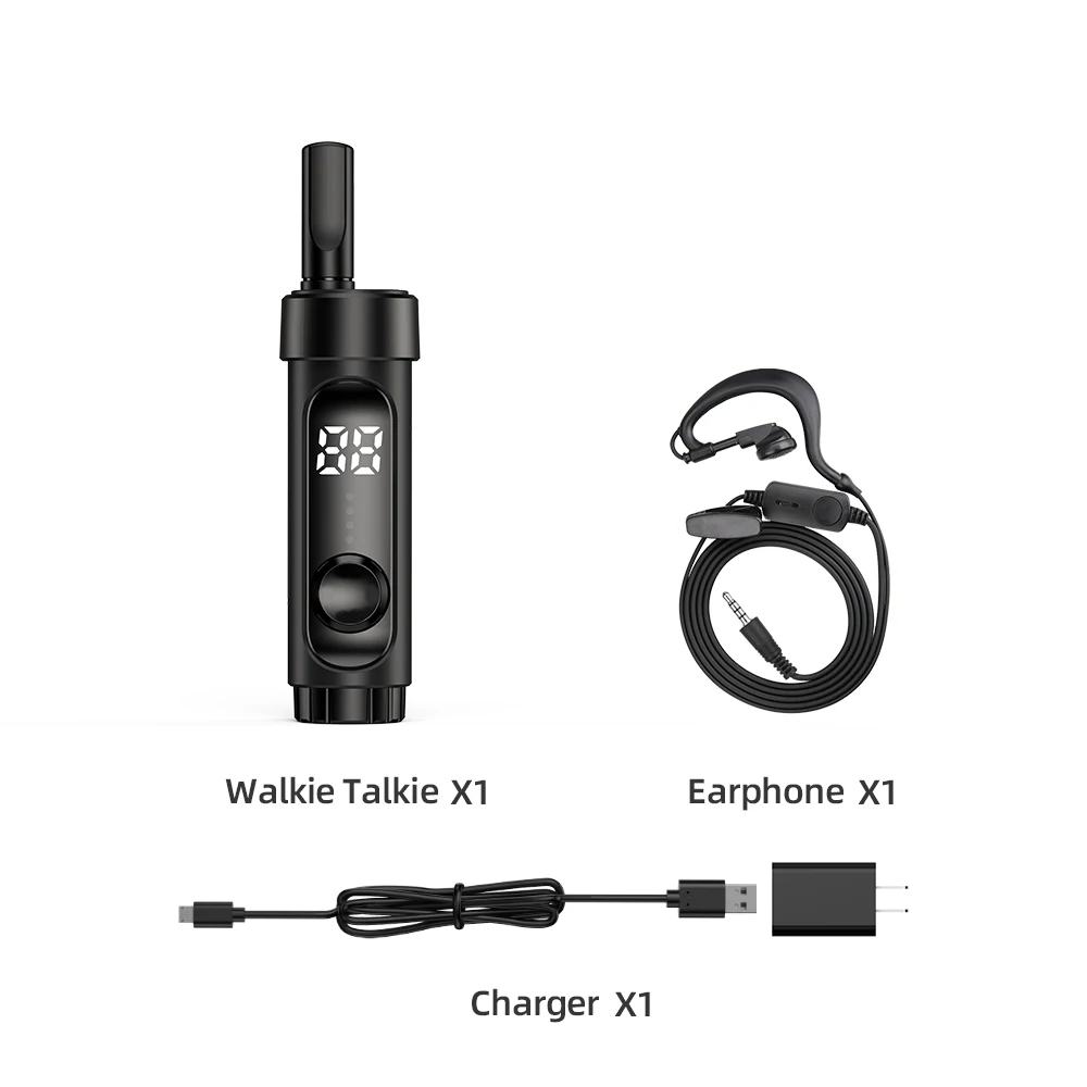 CBCBTWO 1Q Pencil Mini Walkie Talkie, Portable Two Way Radio Station for Restaurant and Hotel, USB Type C, 4 Pcs 6
