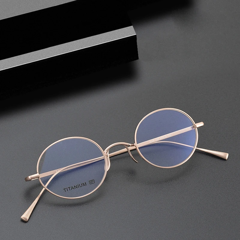 

KJ48 Pure Titanium Hand-made Round Fashion Glasses Frame Unisexes Optical Glasses Myopia Reading Personalized Glasses