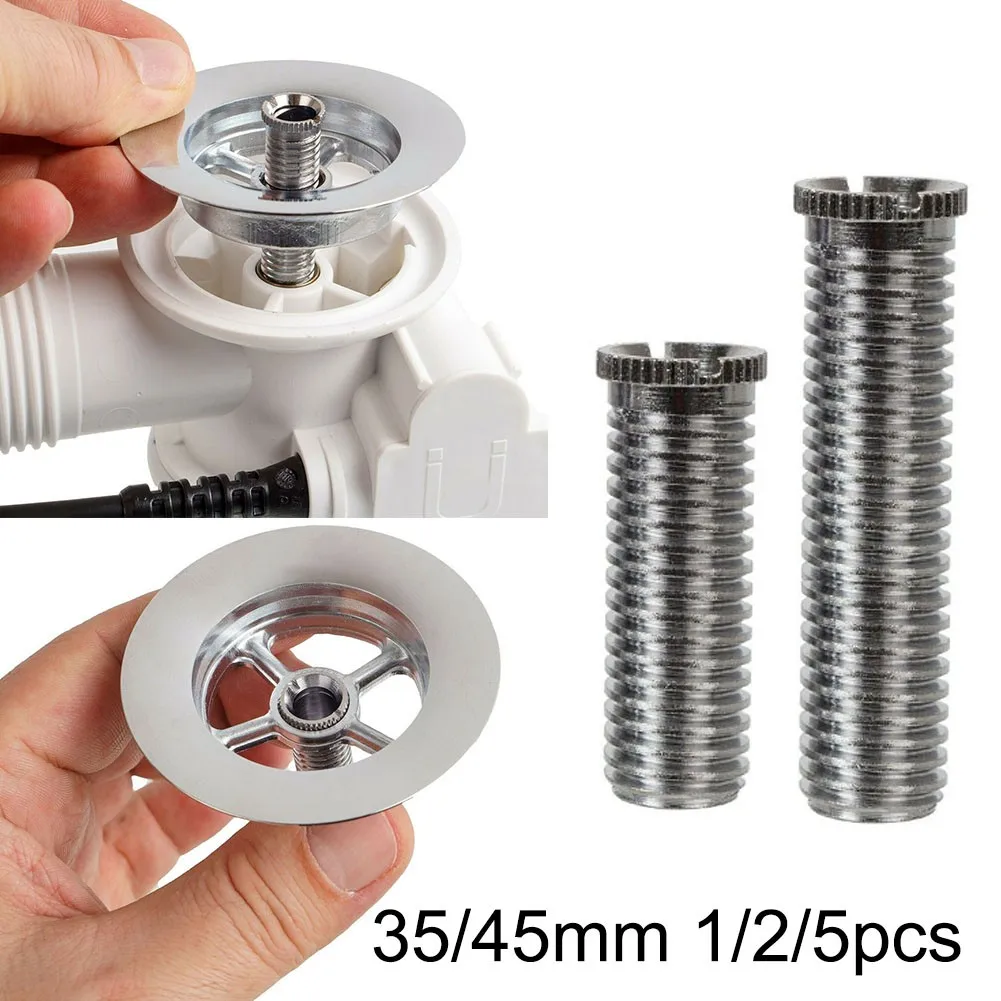 

1/2/5PCS 35mm 45mm Kitchen Sink Strainer Screws Stainless Steel Waste Threaded Screw Connector Kitchen Fixture Parts