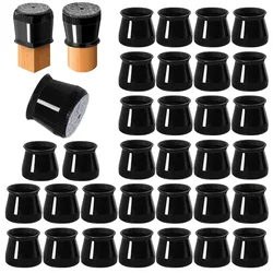Black Silicone Chair Leg Covers - Round, Anti - Slip, Scratch - Resistant, Floor Protector, Noise - Reducing, Easy Installation - L (Blackgray)