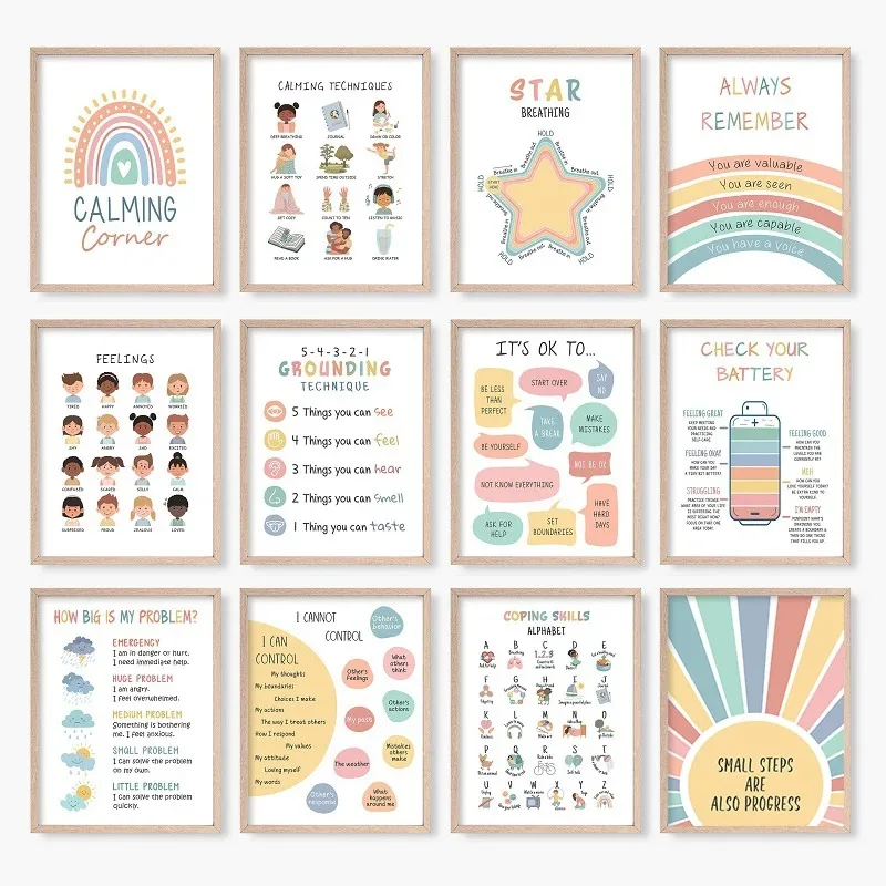 Mental Health Coping Skills Canvas Wall Art