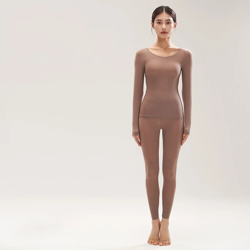 Prayger New Facial Long Jhons Women Elastic Warm Body Underwear Thin Comfortable Tops Pants Set