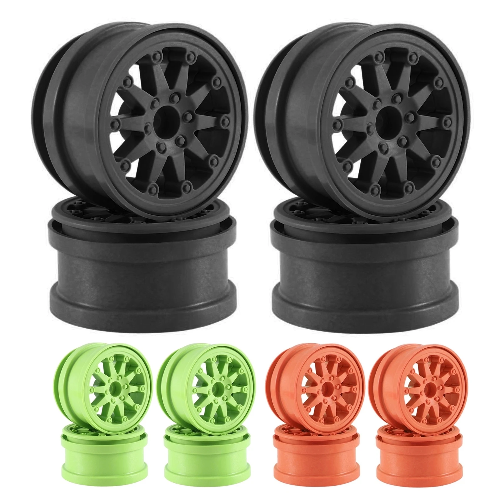 4 Cerchi Ruota 1.9 In Alluminio Per RC Crawler 1/10 - Compatibili Con Axial SCX10, TRX4, D90 - Beadlock, Colore Alluminio Anodizzato
