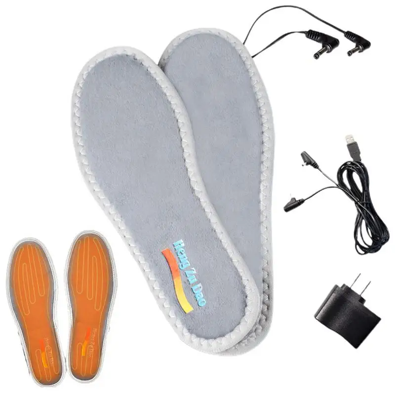 

USB Heated Shoe Insoles Feet Warm Sock Pad Mat Electrically Heating Insoles Washable Warm Thermal Winter Insole Unisex 35-46