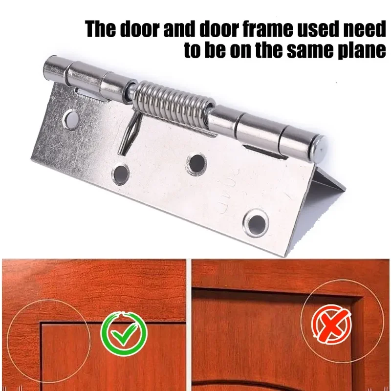 Cabinet Hinges Spring Self-closing Hinge Stainless Steel Load for Door Windows Closer Automatic Bounce Furniture Hardware 10/1PCS