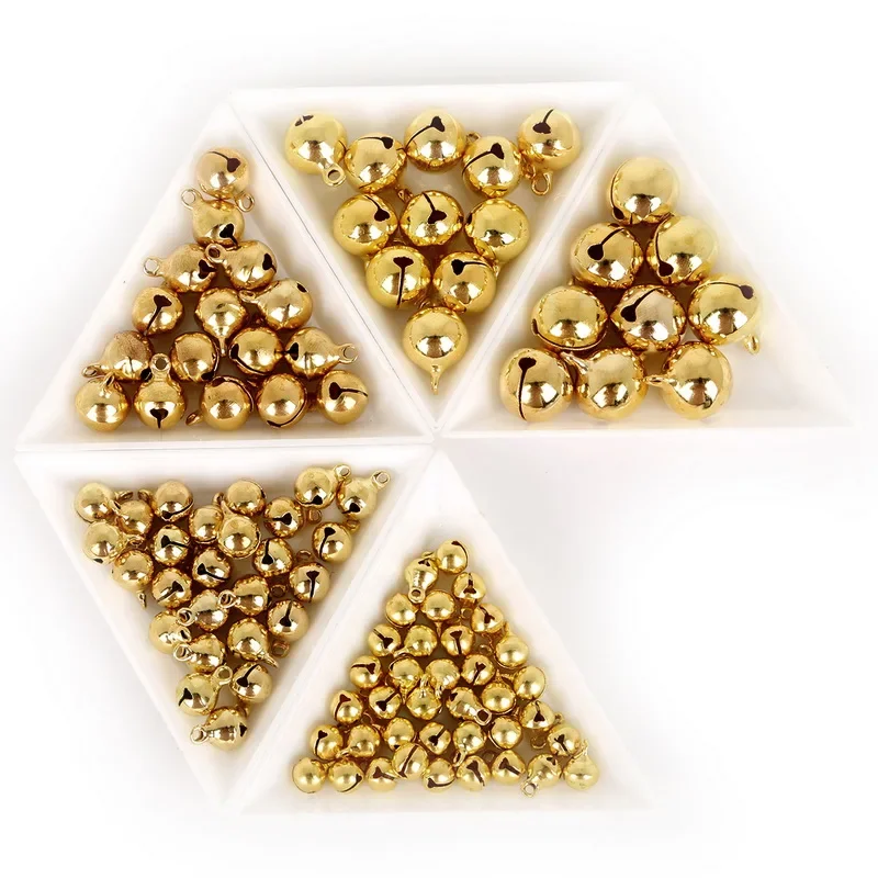 Gold Copper Loose Beads Small Jingle Bells Merry Xmas Christmas Tree Decoration Ornament Home 20-100Pcs 6mm/8mm/10mm/12mm/14mm jingle bells beads,christmas decorations,jingle bells,christmas bell