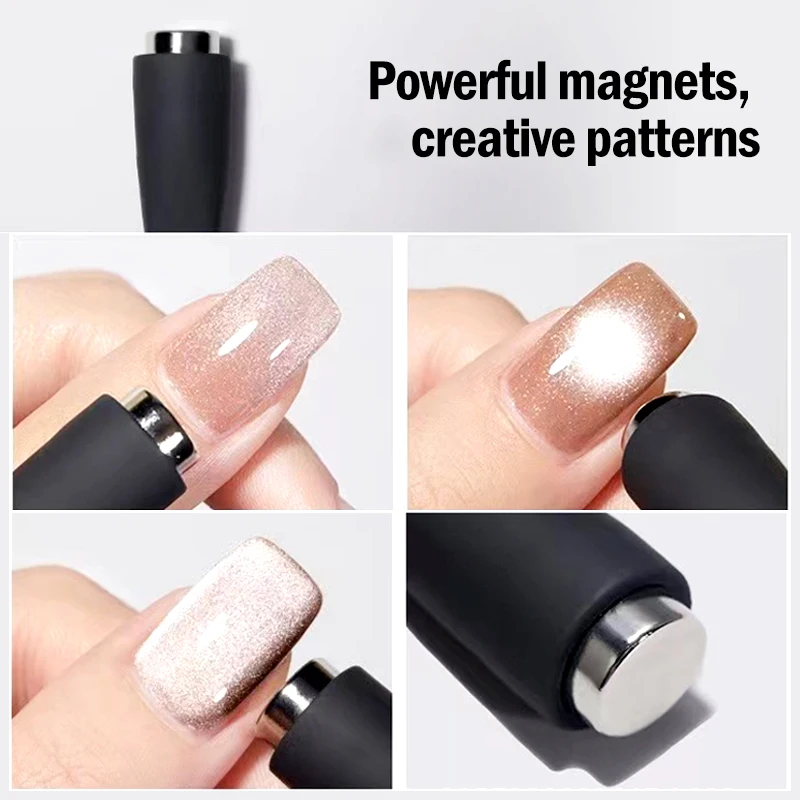 Cat Eye Nail Tool Magnetic Nail Art Tools Magnetic Nail Pen Magnetic Nail Tools Nail Care Tools 6-IN-1 Strong Magnetic Stick For Cat Eye Gel Polish Nail Magnet Tool Magnet Pen Nails Art Design Glitter Effect Manicure Tools