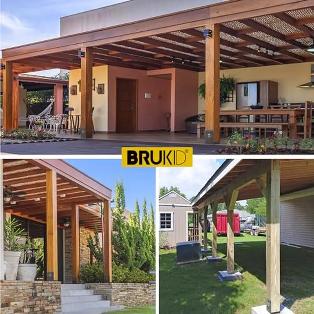Stainless Steel Post Base Bracket 6x6 Actual 5.5x5.5" Deck Railing Fence Anchor Concrete Support Wood Post Connection Two-Way
