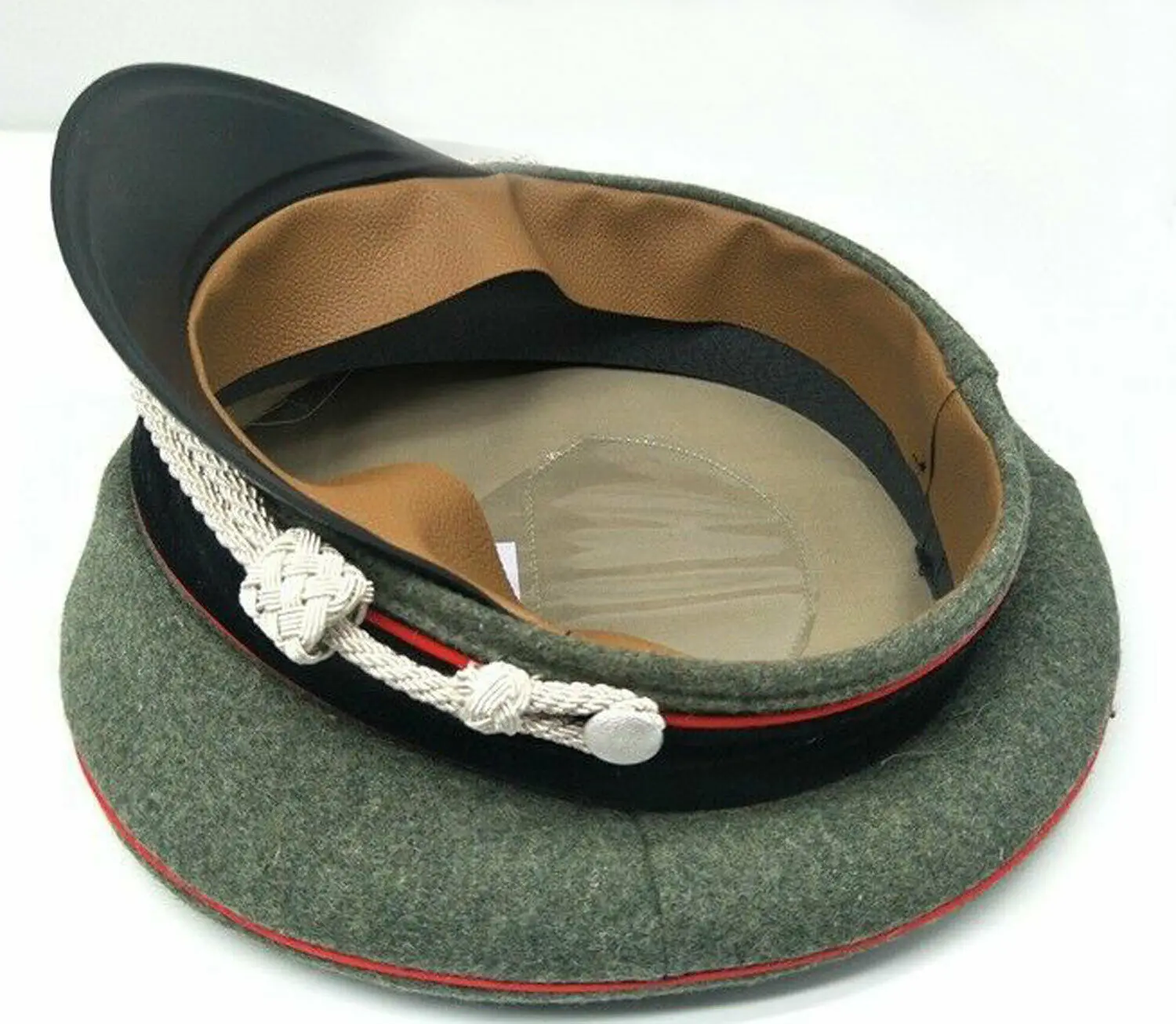 WWII WW2 German Military Officer Peaked Cap Visor Hat Chin Cord In Sizes Military REPRO WW2