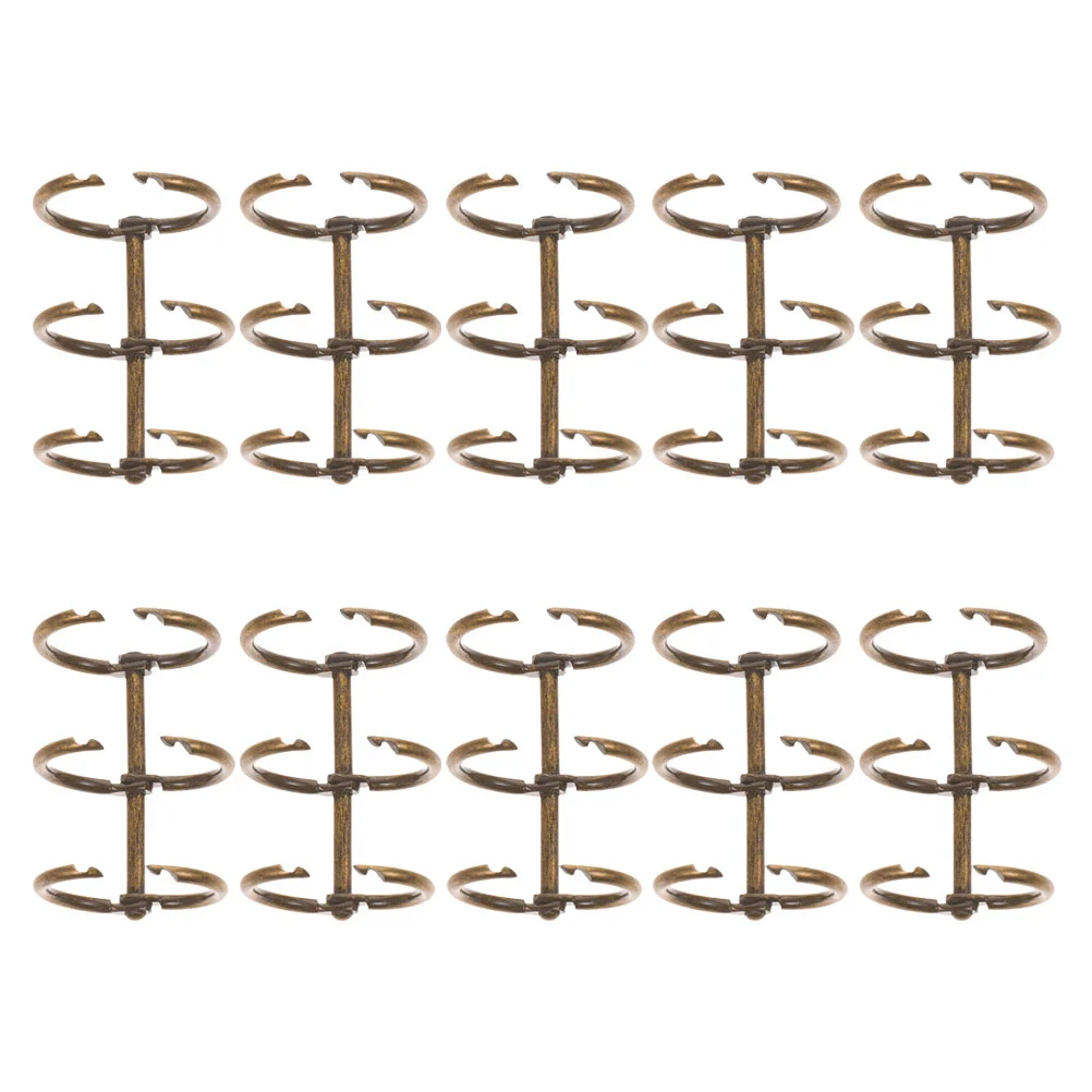 

10 Pcs The Ring Binder Clips Information Folder Loose Leaf Three-hole Alloy Segmented Book Supplies Office