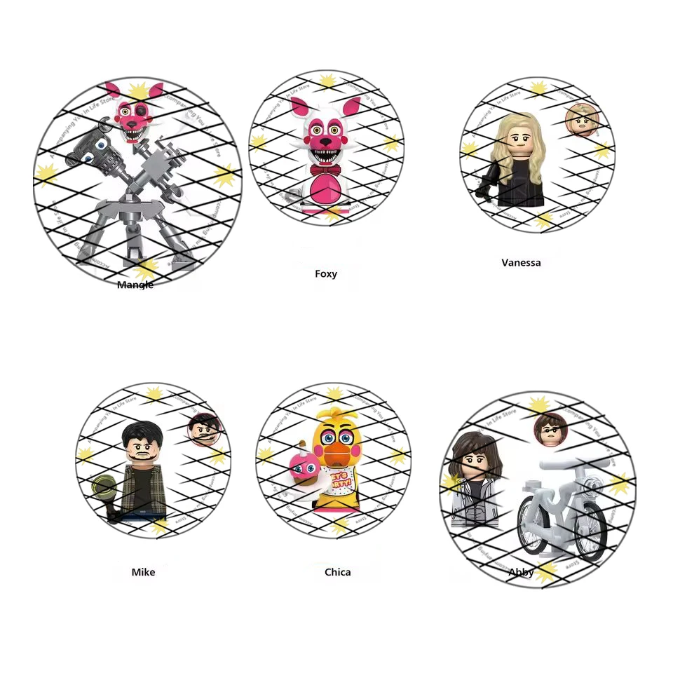 FNAF Nights Game Thriller Building Blocks: Skeleton Mini Figures Set