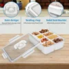 Divided Veggie Tray with Lids for Party Stackable Snack Trays Fridge Appetizer Charcuterie Relish Platter Food Storage Container 3