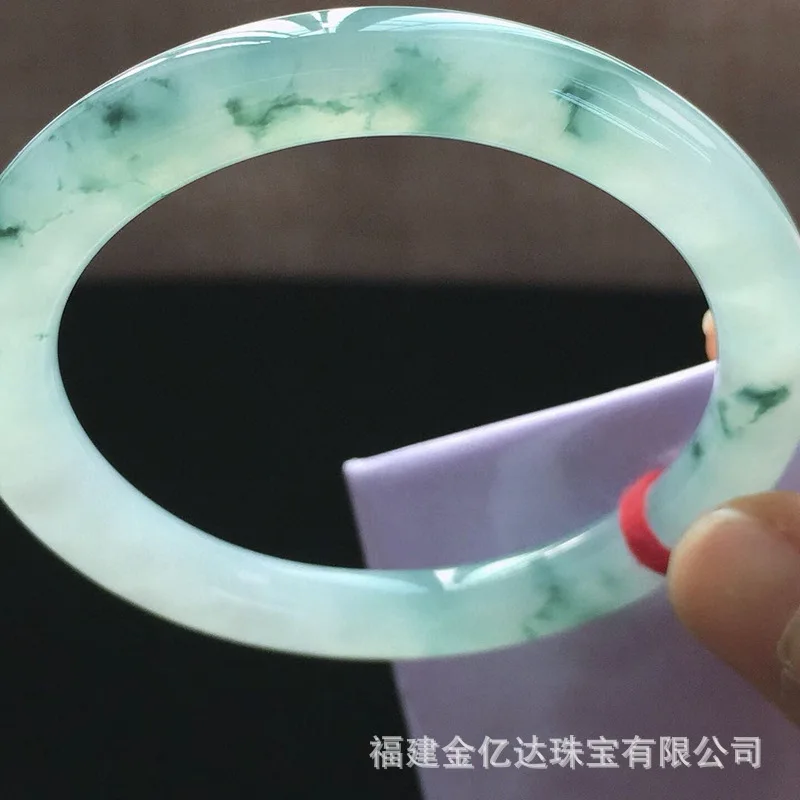 Myanmar Natural Emerald A Type Old Floating Flowers Round Bar Bracciale Concubina Imperiale Jade