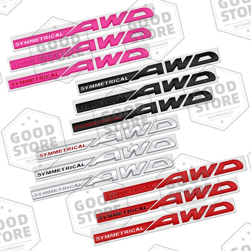 Металлический кузов автомобиля симметричный значок AWD 3D эмблема наклейка на задний багажник для Subaru Outback WRX BRZ Forester Impreza XV Legacy Decal