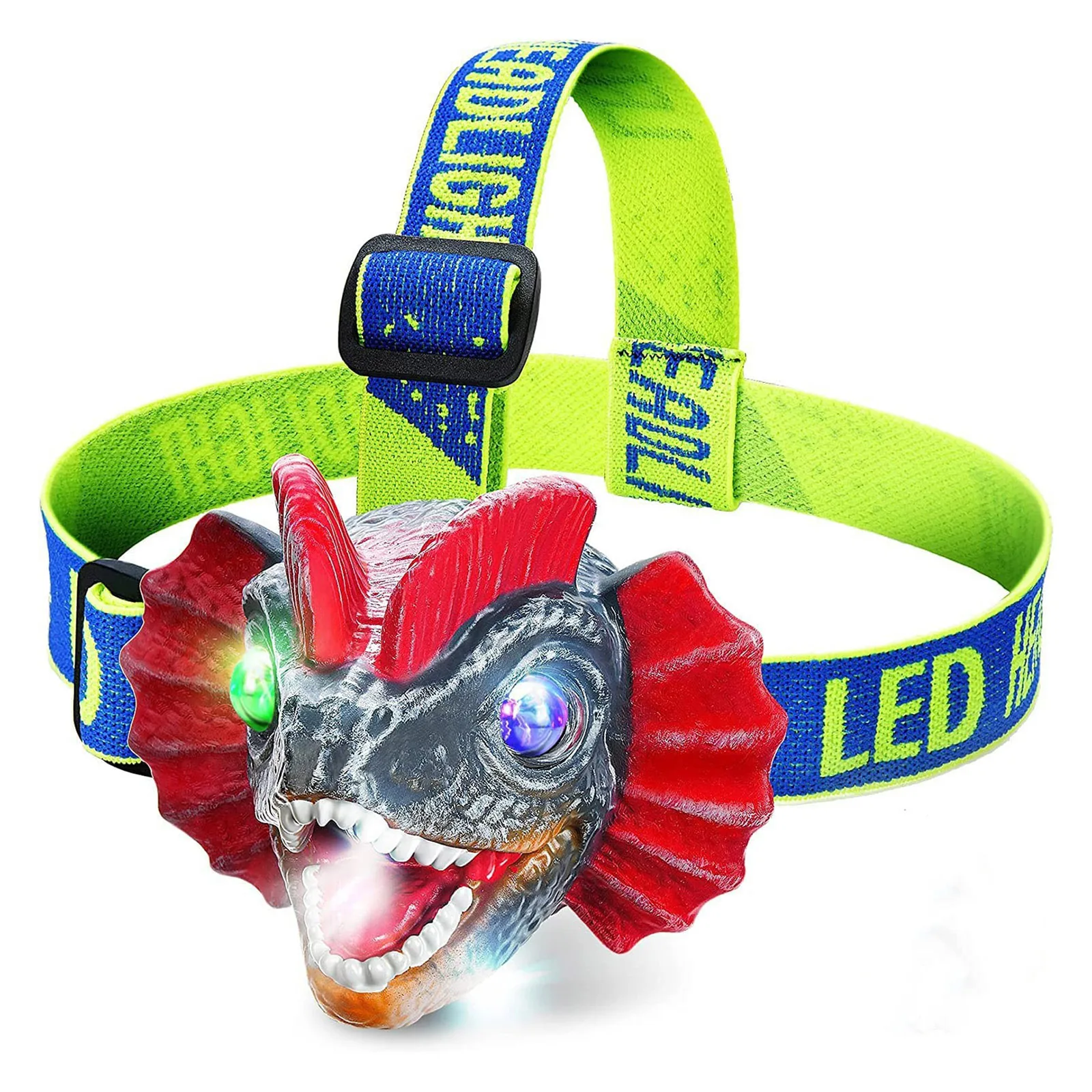 Dinosaur Toys Dinosaur LED Headlamp Light Roar Sound Outdoor Camping Head Flashlight Birthday Halloween Christmas New Year Gift new 6 15cm ty beanie boos big eyes reversible blue sequined dinosaur plushie cute doll decor toys child birthday christmas gift