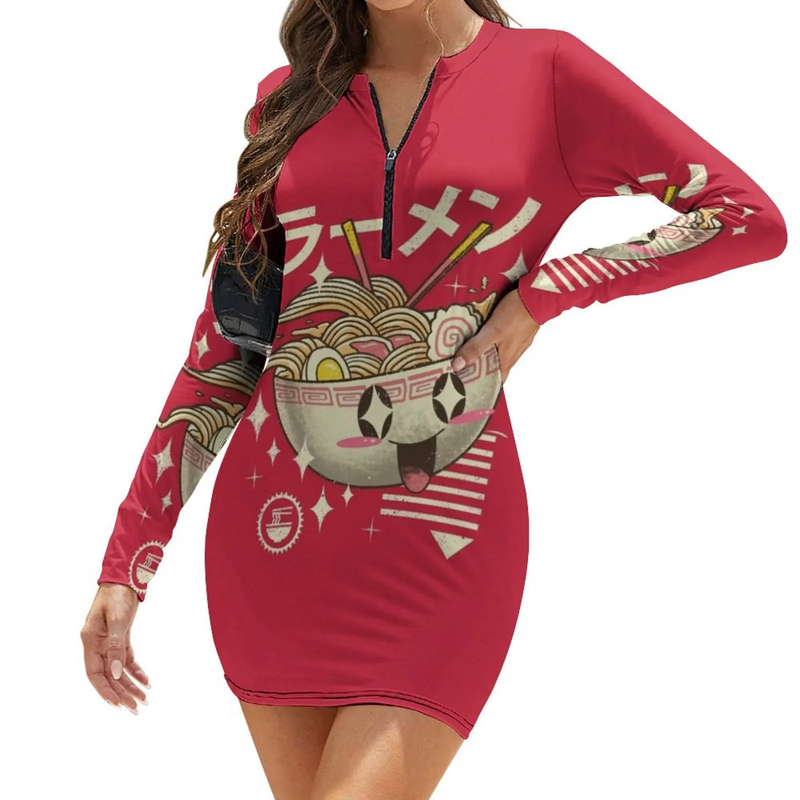

Kawaii Ramen Long-Sleeve Bodycon Dress long dress women african dresses for woman