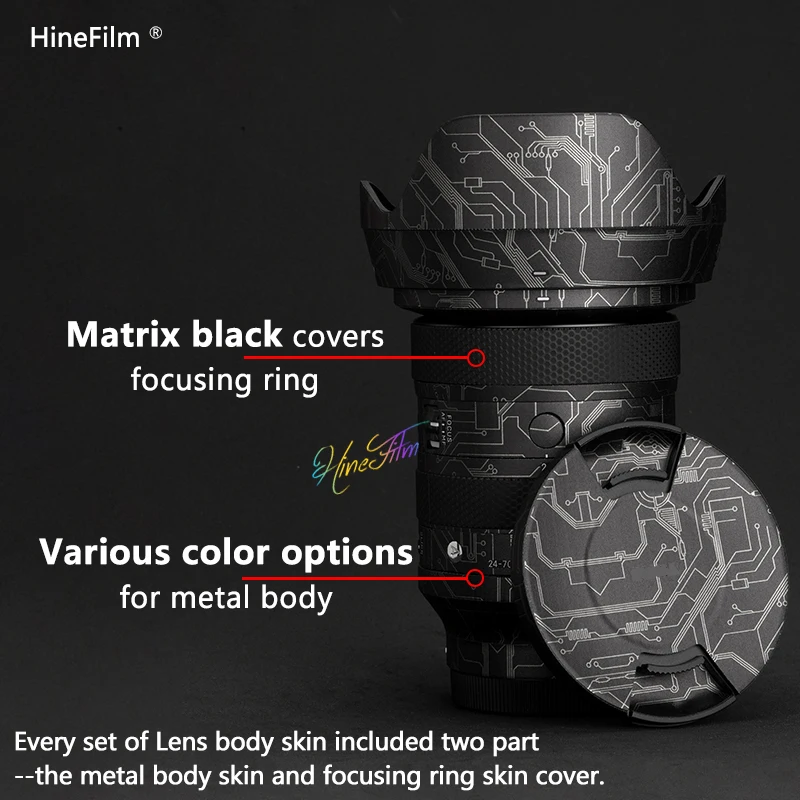 Hinefilm 렌즈 스킨, 시그마 24-70 ii FE 마운트 스킨 렌즈 스티커, 24-70 f2.8 II 스킨 보호대 커버, 랩 커버