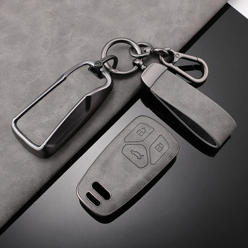 

Alloy Style Car Key Case Cover Shell For Audi A4 B9 A5 A6 8S 8W Q5 Q7 4M S4 S5 S7 TT TTS TFSI RS Protector Fob Keyless