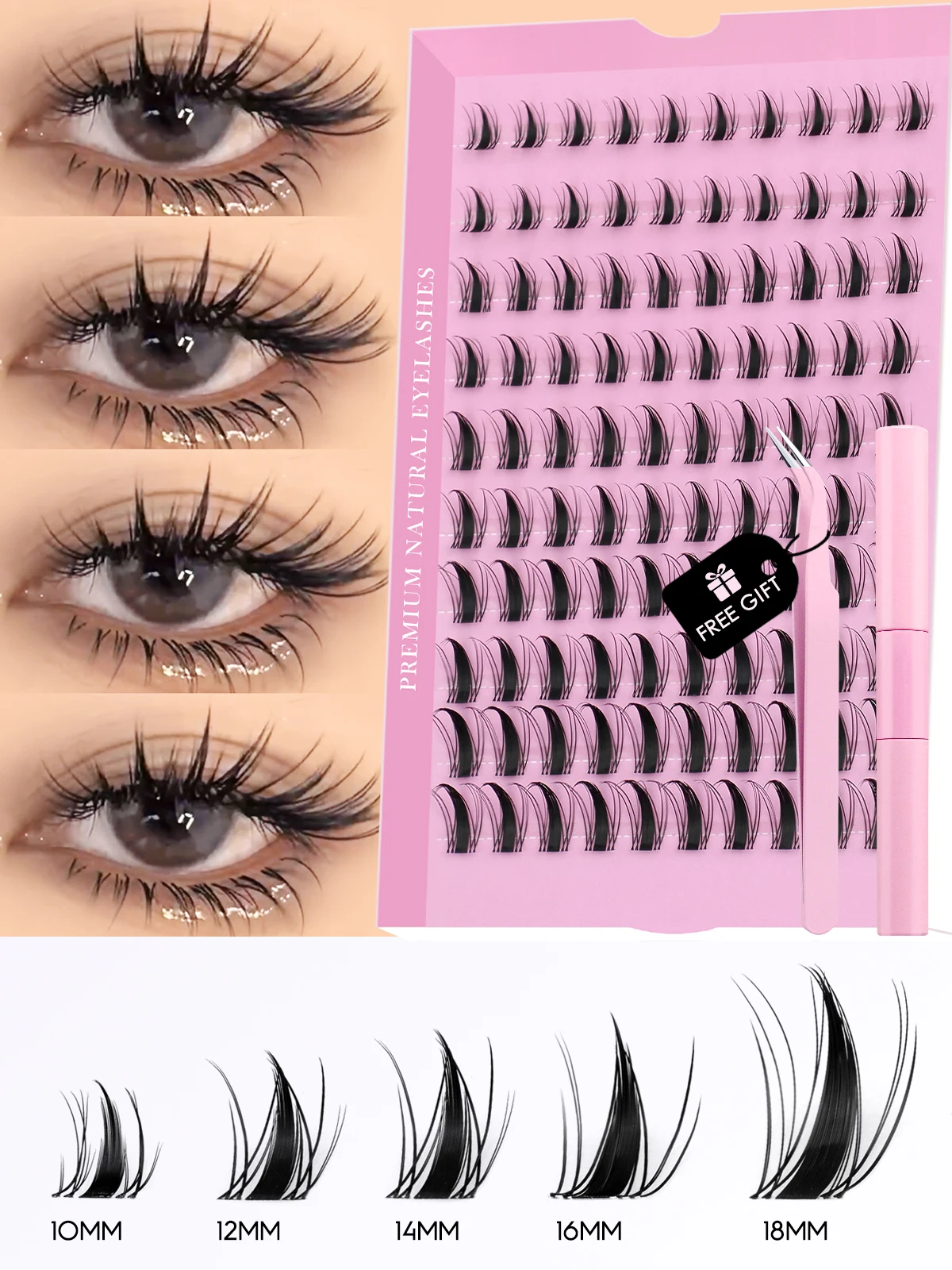 Cluster Lashes Kit Natural Eyelash Extension Individual Mixed Tray fake eyelashes