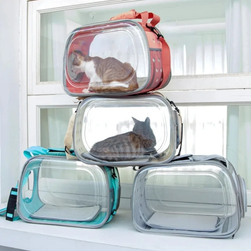 

Pet Handbag Cat Dog Carrier Bag Transportation Travel Breathable Portable Shoulder Basket Backpack Puppy Tote Transparent Cage