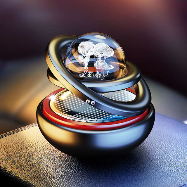 Perfume Ornaments Solar Double-ring Suspension High-end Car Creative High-end Interior Decoration Center Console