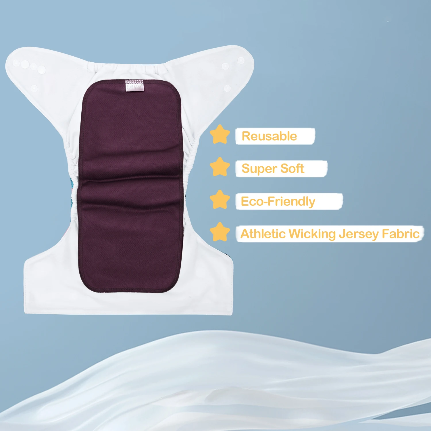 10pcs per pack 1-layer AWJ liners ALVABABY Nappy Liners Infant Baby Reusable Athletic Wicking Jersey Cloth for diaper liners