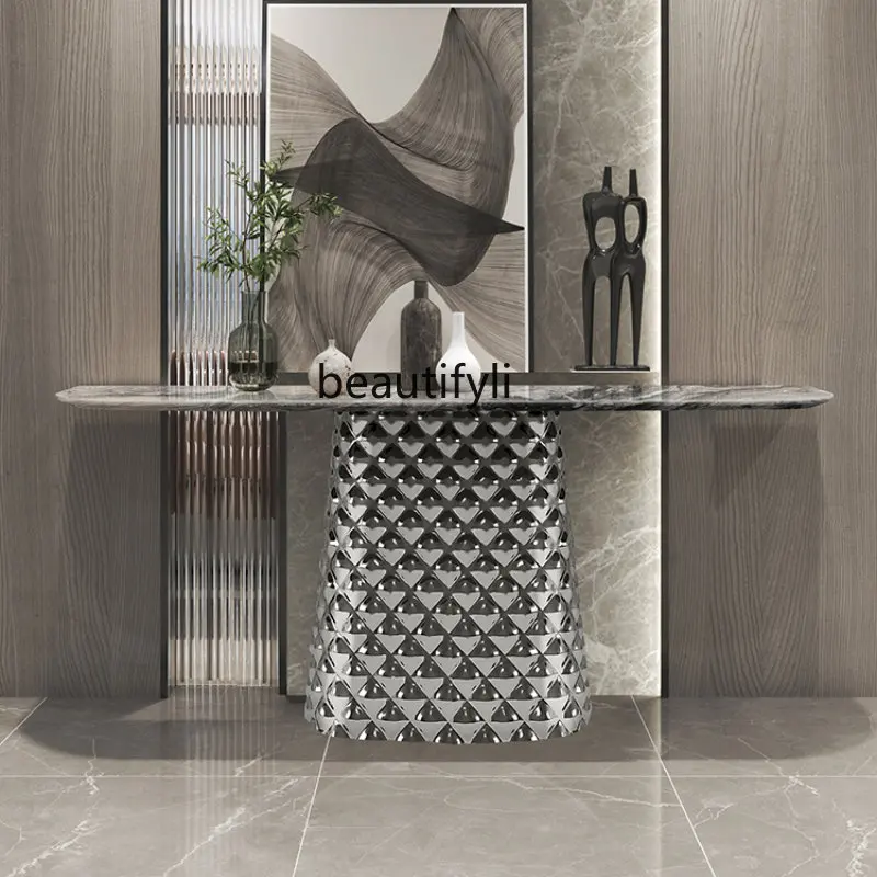 

Marble Console Tables Wall Side Entrance Entrance Light Luxury Corridor Living Room Decoration Modern Minimalist Console