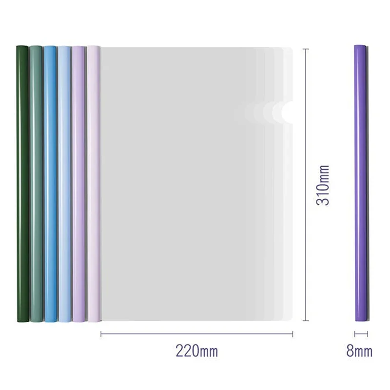 File Folder Thicken Draw Rod A4 Document Storage Bag Clip 10pcs