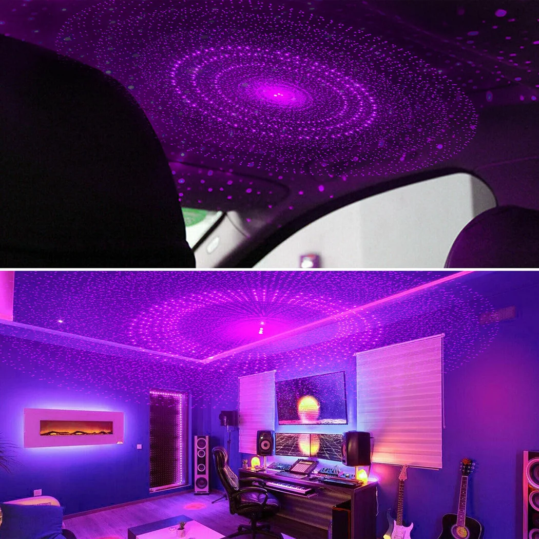 Star Usb Projection Lamp 1 A Trim 1 W Usb 5 V Atmosphere Car Decor Led Lamp Light Night Projector Tetto Viola