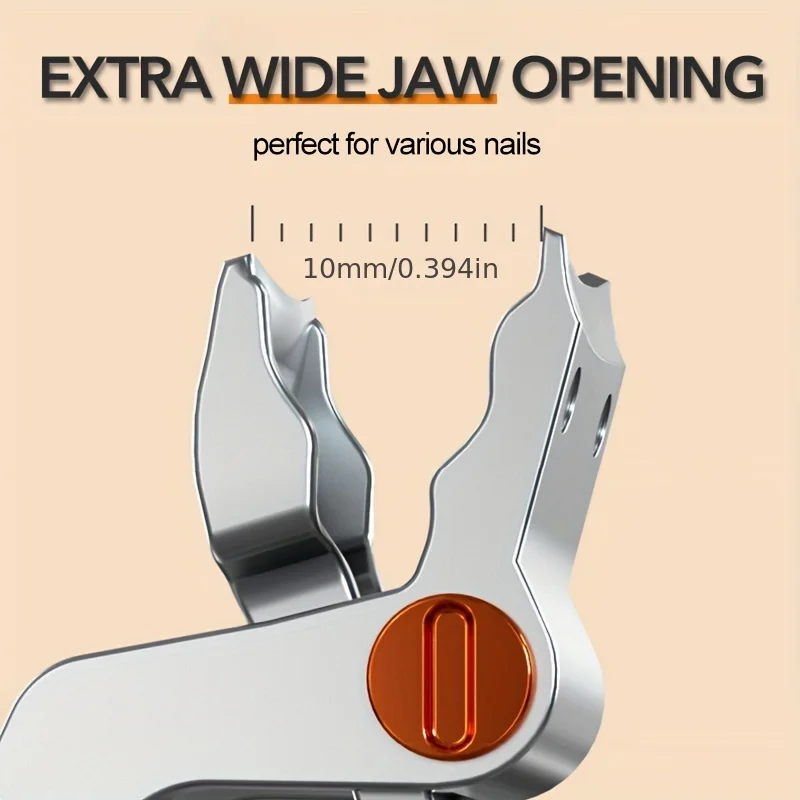 Stainless Steel Manicure Cutter Crocodile-shaped Wide Jaw Nail Clippers Anti-splash Thick Hard Toe Nails Scissors Pedicure Tools