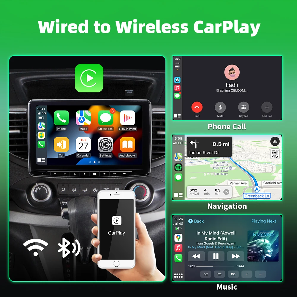 2in1 Wireless CarPlay Dongle Wireless Android Auto Adapter AI Smart Box Car Intelligent Systems For Car With Wired CarPlay