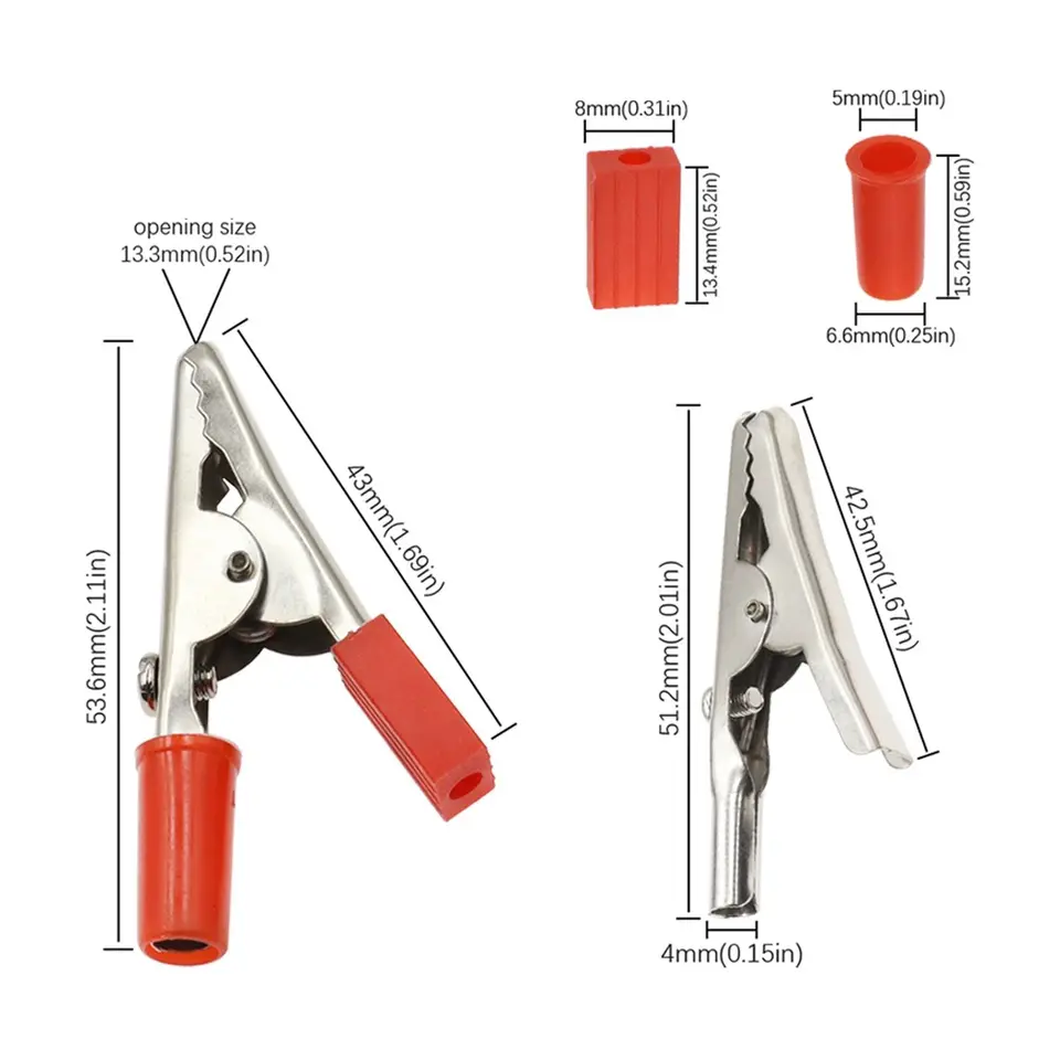 10 Pieces Metal Alligator Clips Test Clips, Electronic Product Test Clips With Screws And Solder Ports, Electrician Wire Clips image 5